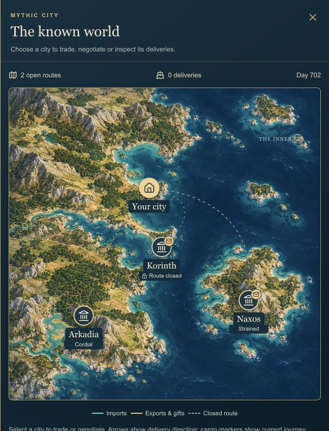 Mythic City gameplay: The known world